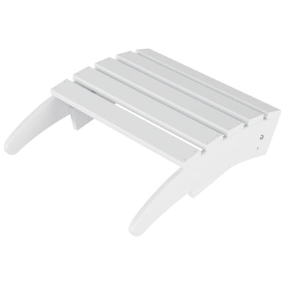 Polytrends Laguna Hdpe All Weather Outdoor Patio Foldable Adirondack Chair With Ottoman (2-Piece Set)