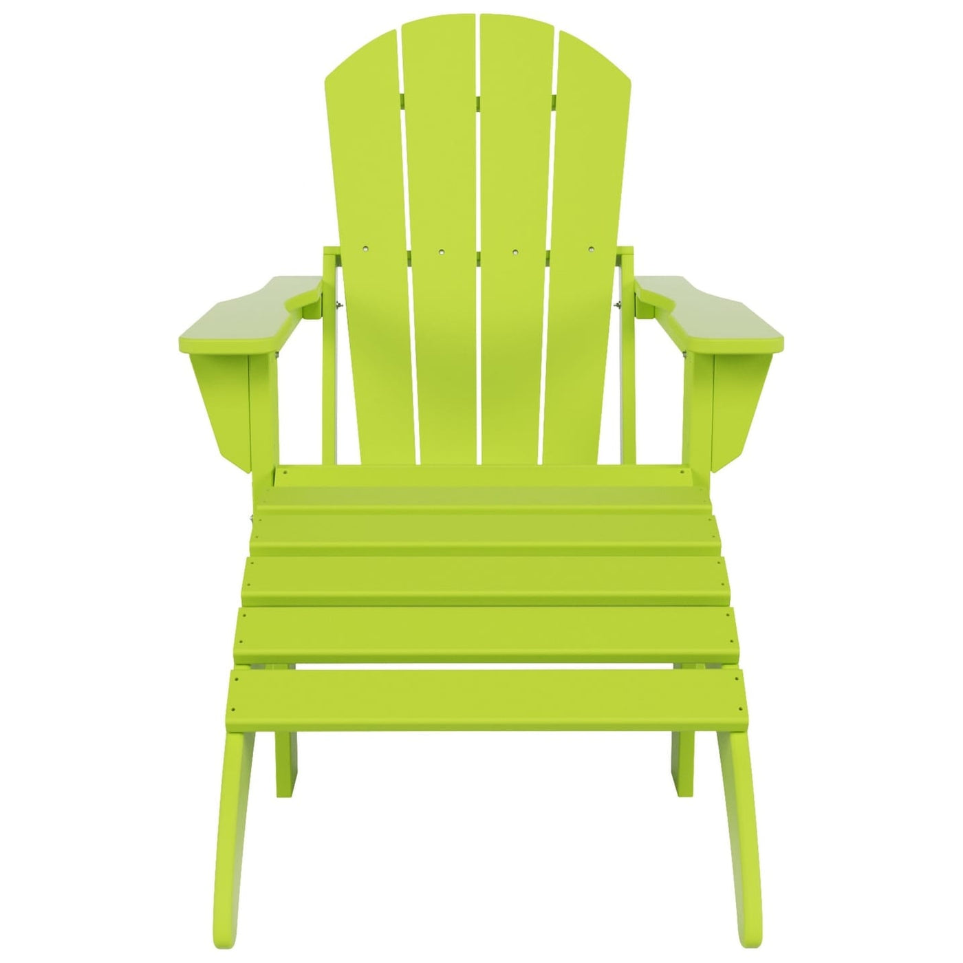 Polytrends Laguna Hdpe All Weather Outdoor Patio Foldable Adirondack Chair With Ottoman (2-Piece Set)