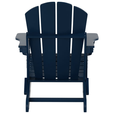 Polytrends Laguna Hdpe All Weather Outdoor Patio Foldable Adirondack Chair With Ottoman (2-Piece Set)