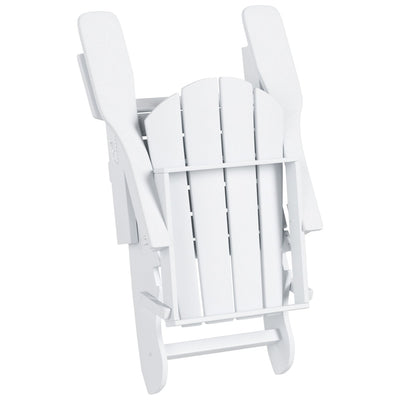 Polytrends Laguna Hdpe All Weather Outdoor Patio Foldable Adirondack Chair With Ottoman (2-Piece Set)