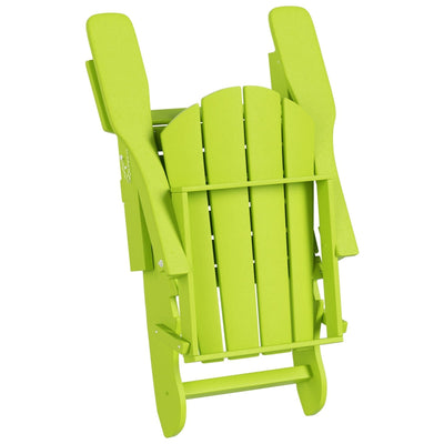 Polytrends Laguna Hdpe All Weather Outdoor Patio Foldable Adirondack Chair With Ottoman (2-Piece Set)