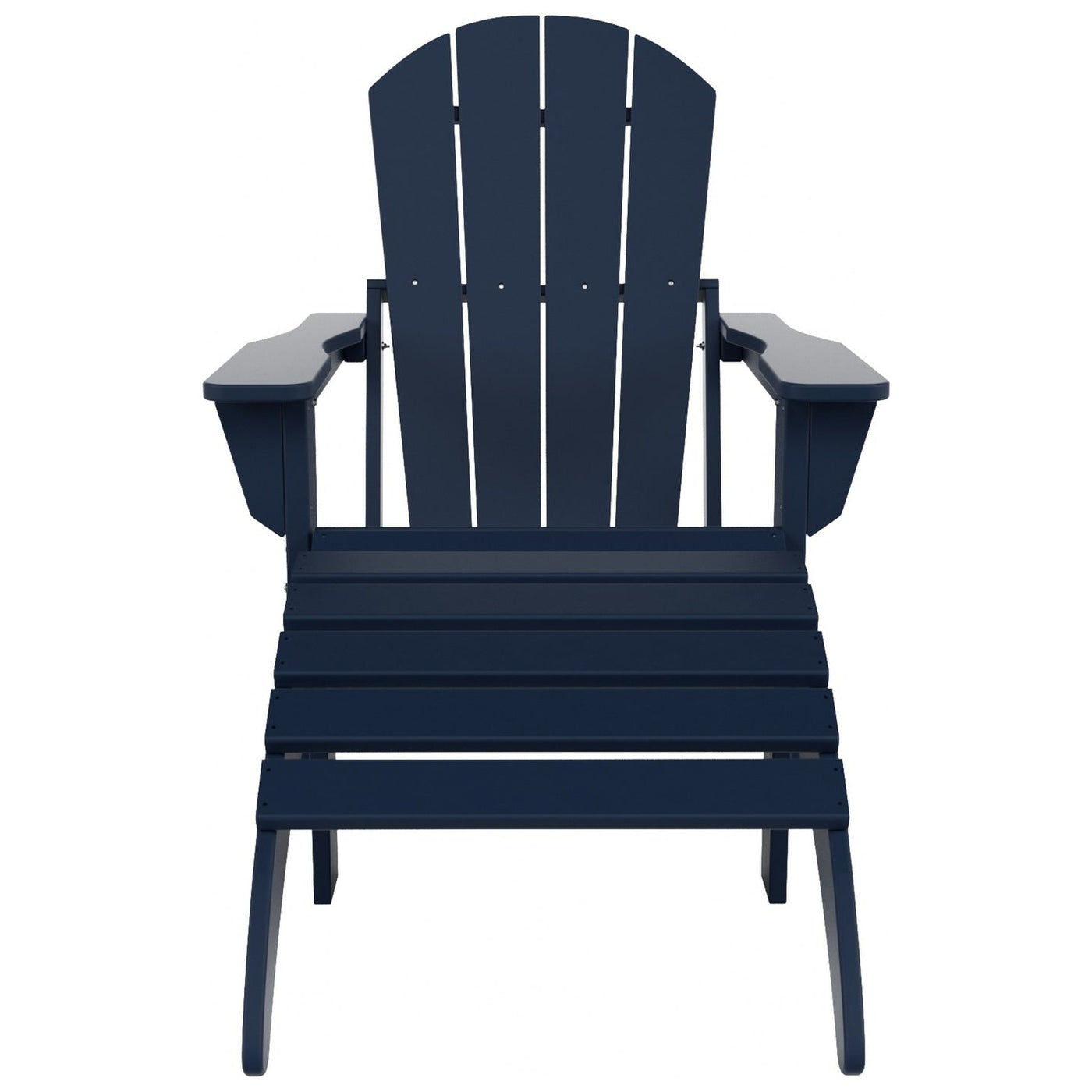 Polytrends Laguna Hdpe All Weather Outdoor Patio Foldable Adirondack Chair With Ottoman (2-Piece Set)