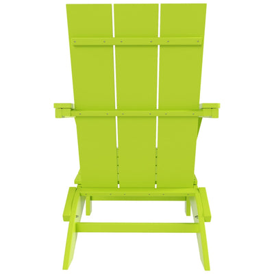 Polytrends Shoreside Modern Eco-Friendly All Weather Commercial-Residential Folding Adirondack Chair