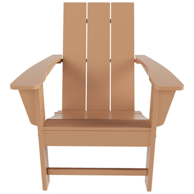 Polytrends Shoreside Modern Eco-Friendly All Weather Commercial-Residential Folding Adirondack Chair