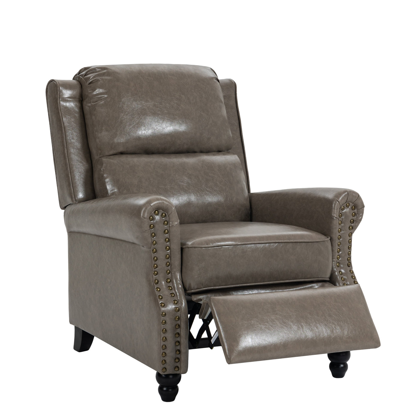 Manual Pushback Recliner Chairs with Nailhead Trim