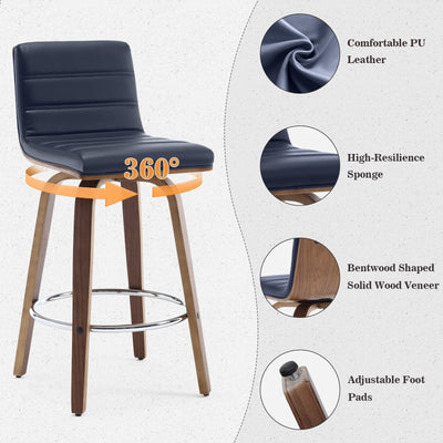 26/29 Faux Leather Swivel Bar/Counter Stools, Set of 2/3