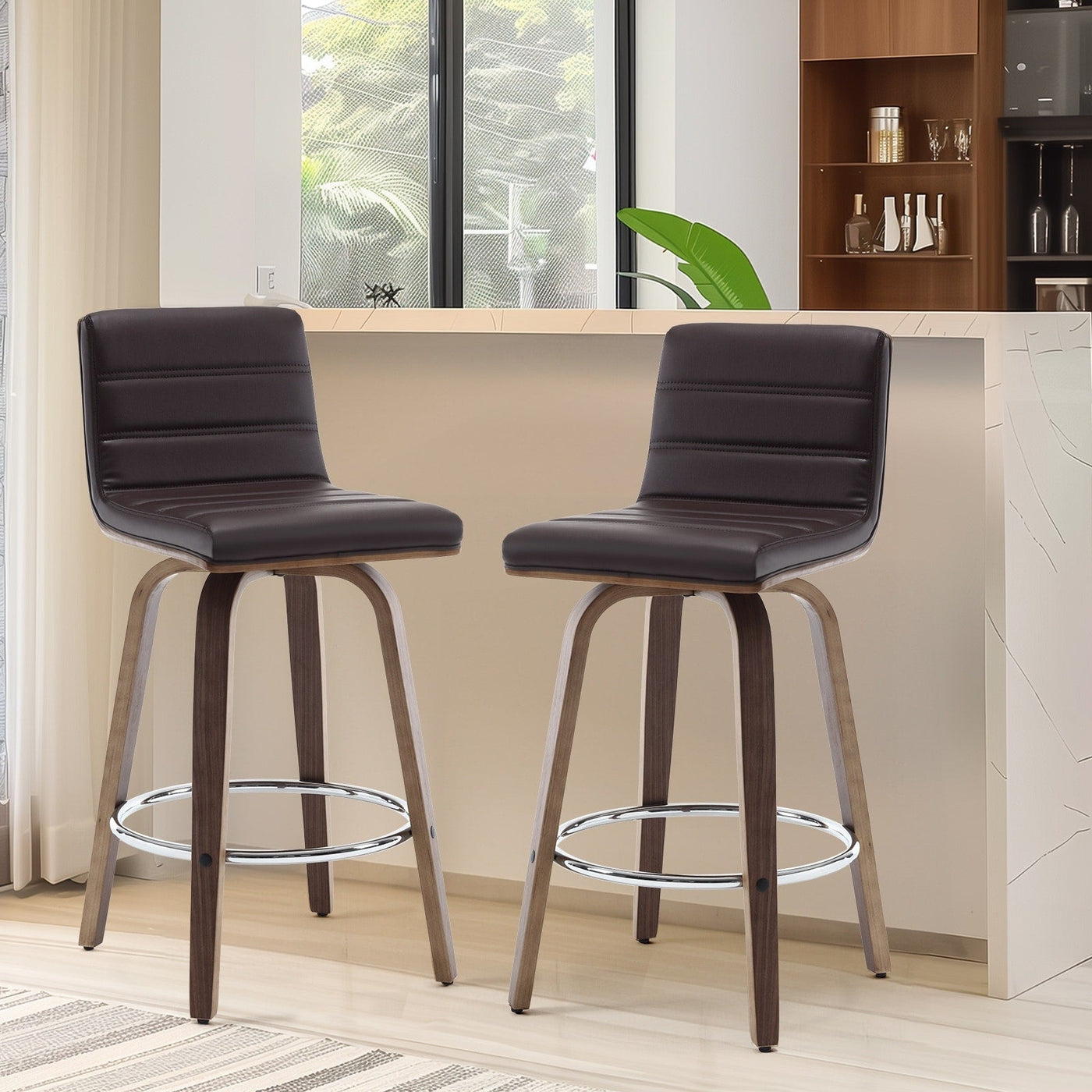 26/29 Faux Leather Swivel Bar/Counter Stools, Set of 2/3