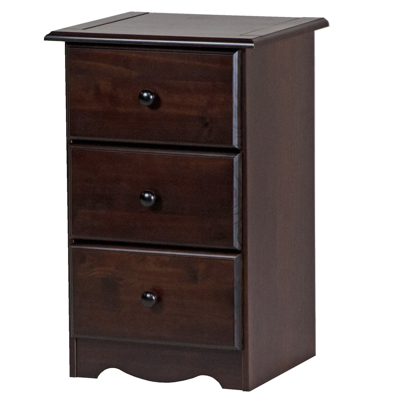 Palace Imports 100% Solid Wood 3-Drawer Nightstand with Metal or Wooden Knobs