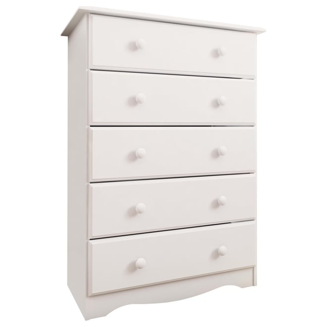 Palace Imports 100% Solid Wood 5-Drawer Chest with Metal or Wooden Knobs