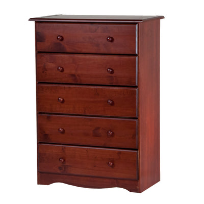 Palace Imports 100% Solid Wood 5-Drawer Chest with Metal or Wooden Knobs