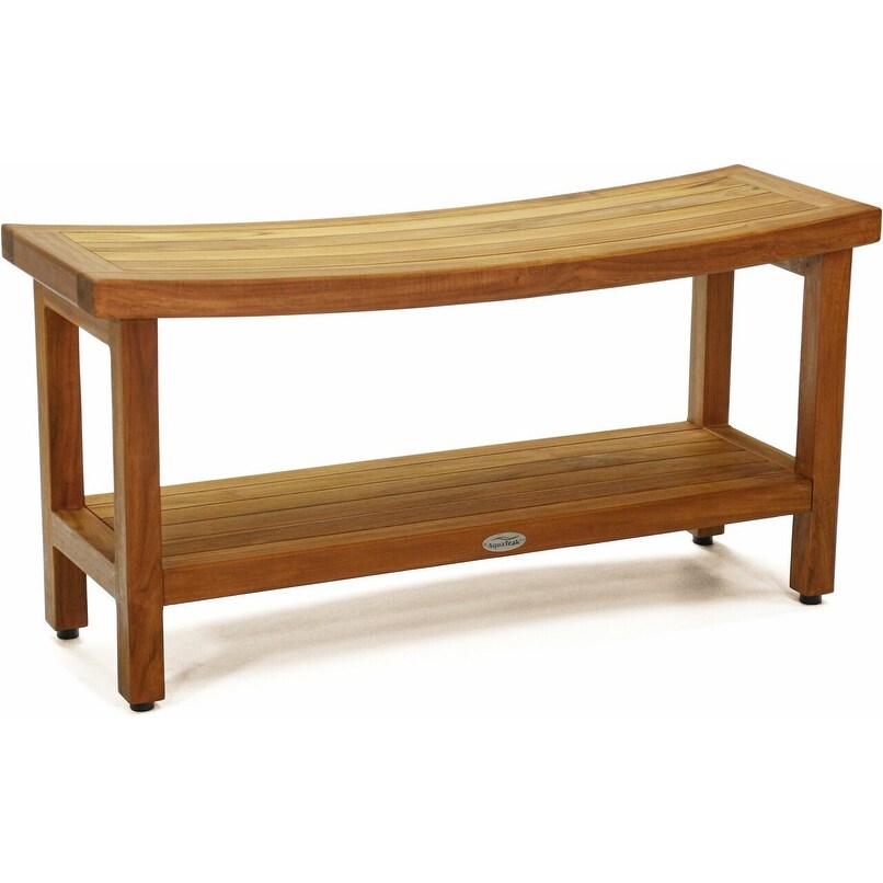 Patented Sumba Teak Shower Bench with Shelf