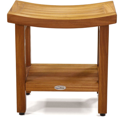 Patented Sumba Teak Shower Bench with Shelf