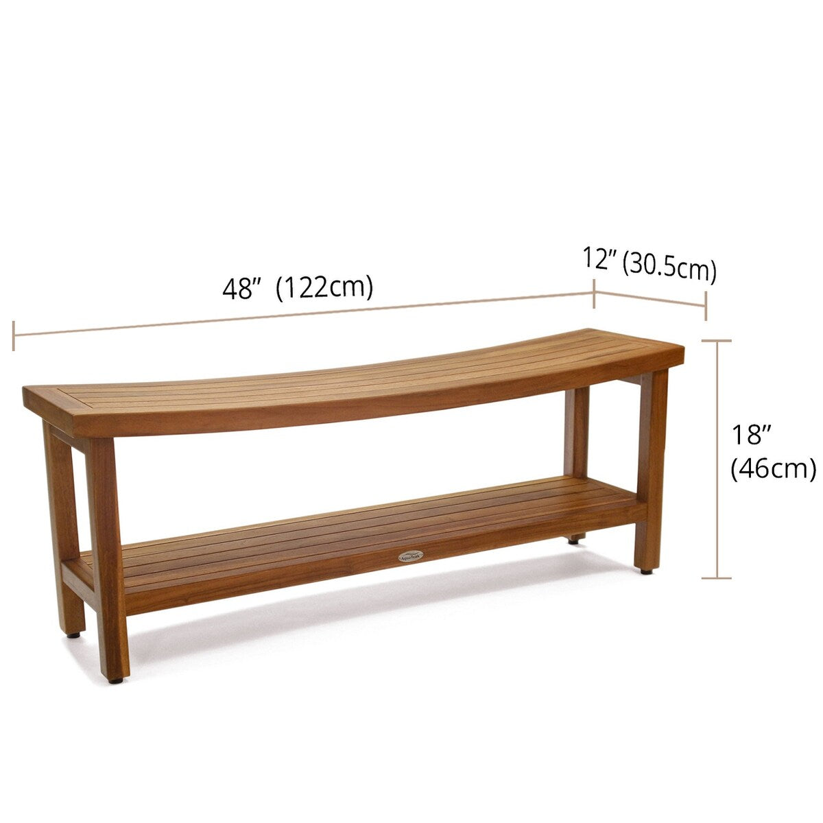 Patented Sumba Teak Shower Bench with Shelf