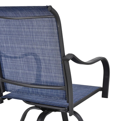 Patio Festival Outdoor Metal High Back Swivel Bar Chair (2-Pack)