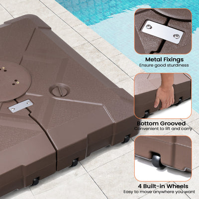 Pellebant 220 lbs Patio Cantilever Umbrella Base with Wheels - N/A