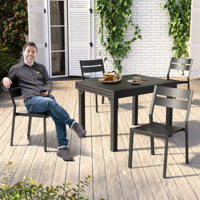 Pellebant 5/7/9-piece Aluminum Outdoor Dining Set Expandable Table and Stackable Chairs