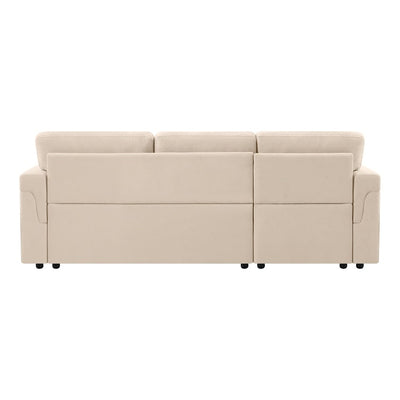 Reversible Sectional Sofa with Pull-Out Sleeper Bed, Hidden Storage Chaise, Durable Legs,