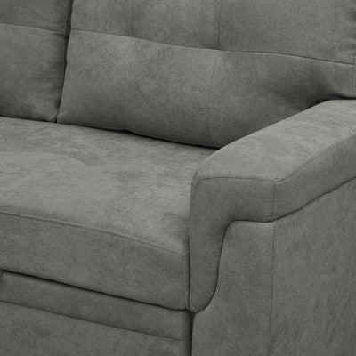 Reversible Sectional Sofa with Pull-Out Sleeper Bed, Hidden Storage Chaise, Durable Legs,