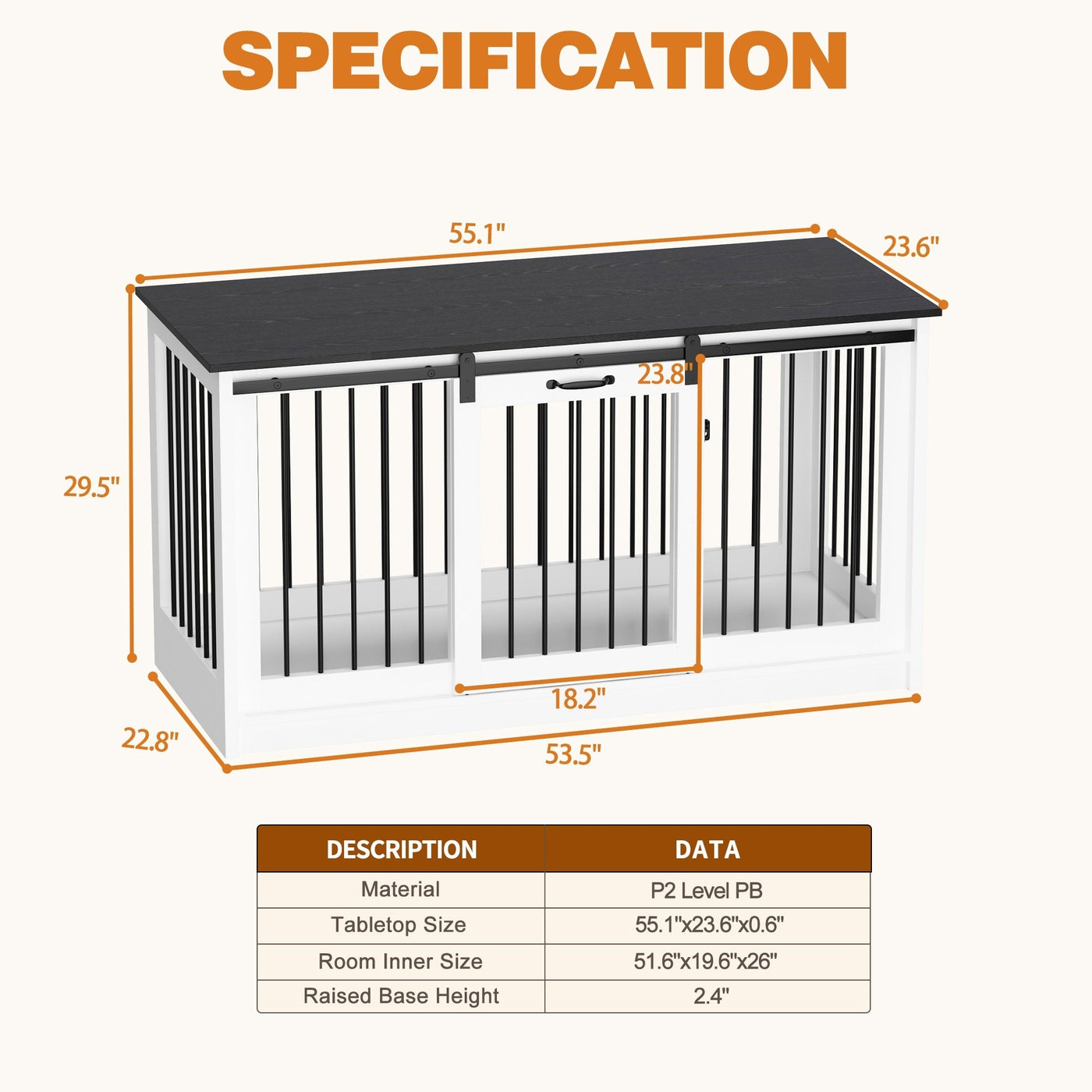 Pet Residence with Iron Tube Reinforcement Stylish & Sturdy Dog Crate