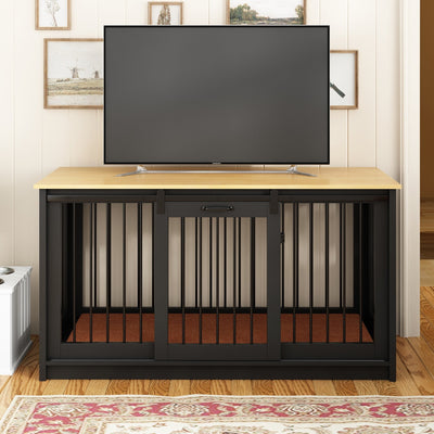 Pet Residence with Iron Tube Reinforcement Stylish & Sturdy Dog Crate