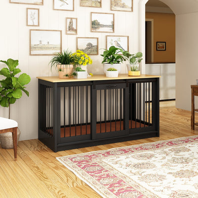 Pet Residence with Iron Tube Reinforcement Stylish & Sturdy Dog Crate