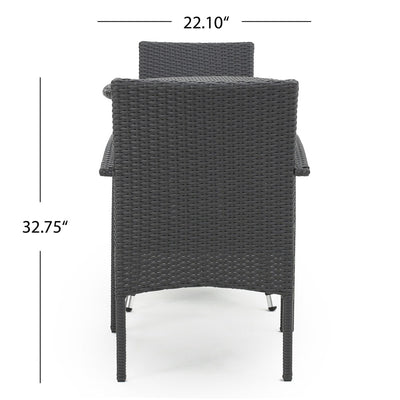 Peterson Outdoor 3-piece Wicker Bistro Set with Cushions by Christopher Knight Home