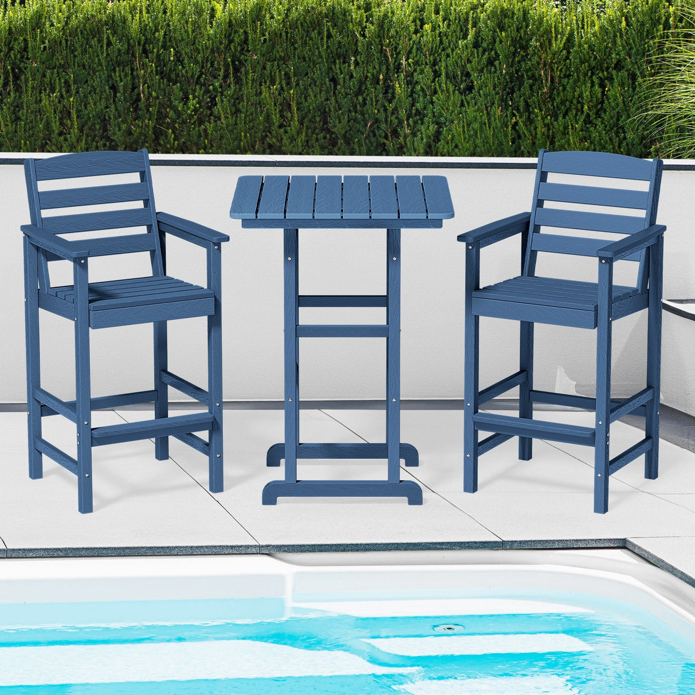 Plastic Tall adirondack Chair Set Of 3-Piece Patio Conversation Set