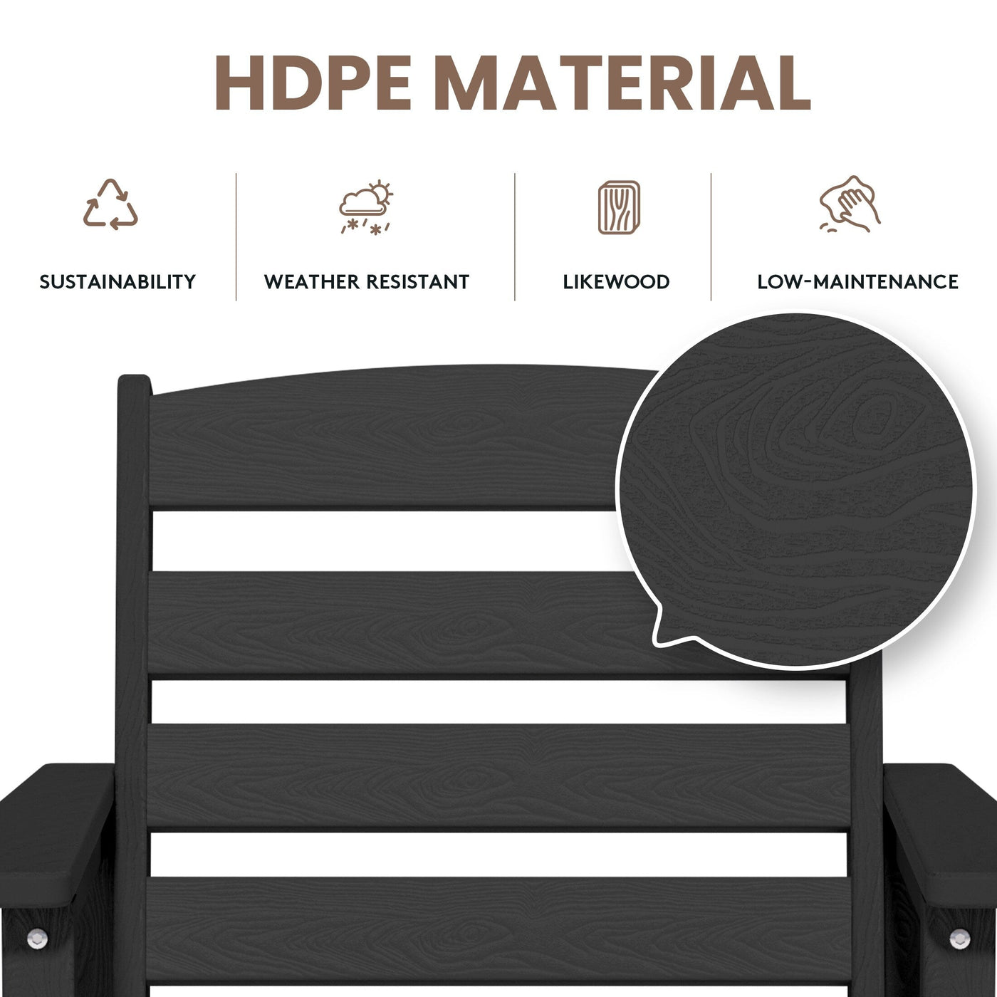 Plastic Tall adirondack Chair Set Of 3-Piece Patio Conversation Set