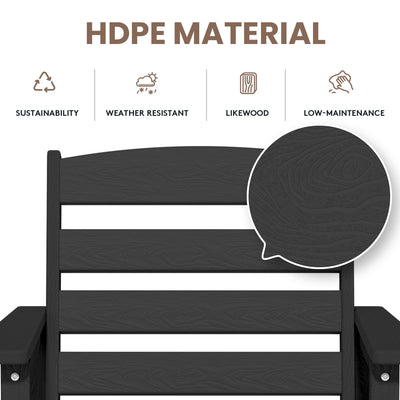 Plastic Tall adirondack Chair Set Of 3-Piece Patio Conversation Set