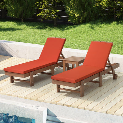 Polytrends Fading Free All Weather Outdoor Patio Chaise Lounge Cushions - (Set of 2)