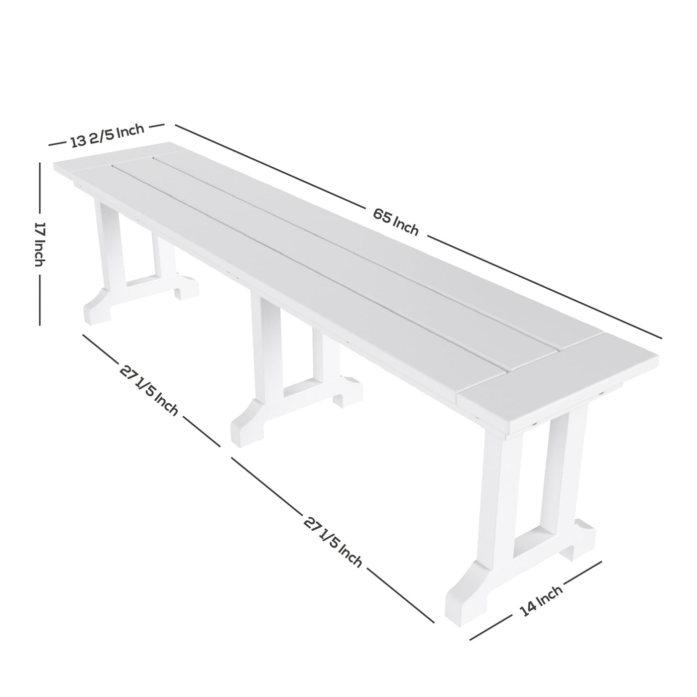 Polytrends Laguna Hdpe All Weather Outdoor Patio 65 Bench