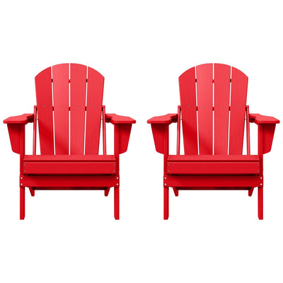 Polytrends Laguna Weather Resistant Outdoor Patio Folding Adirondack Chairs (Set of 2)