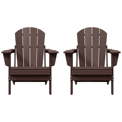 Polytrends Laguna Weather Resistant Outdoor Patio Folding Adirondack Chairs (Set of 2)