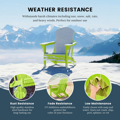 Polytrends Laguna Weather Resistant Outdoor Patio Folding Adirondack Chairs (Set of 2)