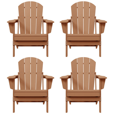 Polytrends Laguna Weather Resistant Outdoor Patio Folding Adirondack Chairs (Set of 4)