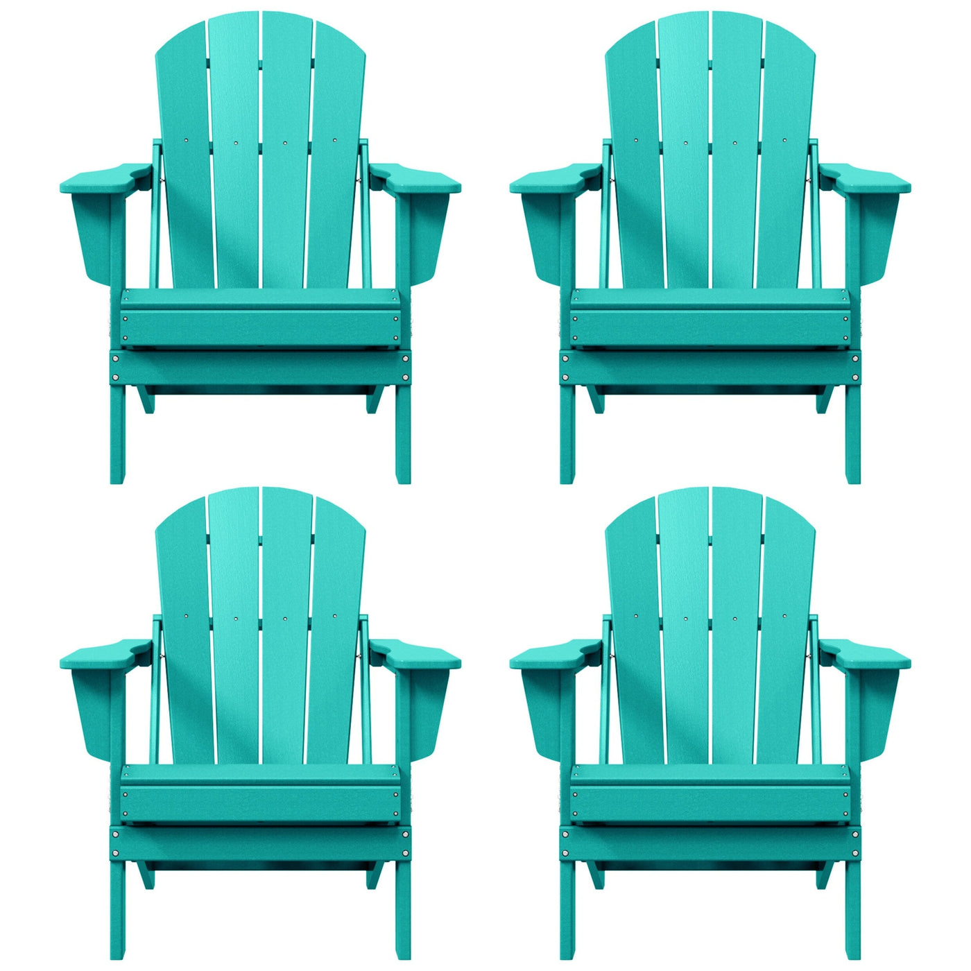 Polytrends Laguna Weather Resistant Outdoor Patio Folding Adirondack Chairs (Set of 4)