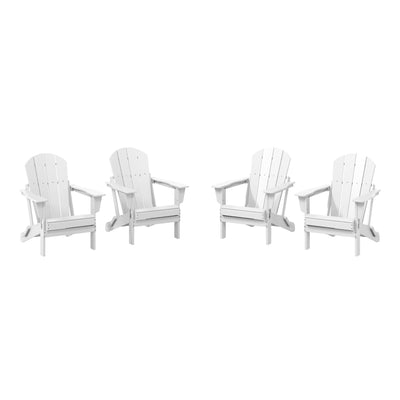 Polytrends Laguna Weather Resistant Outdoor Patio Folding Adirondack Chairs (Set of 4)