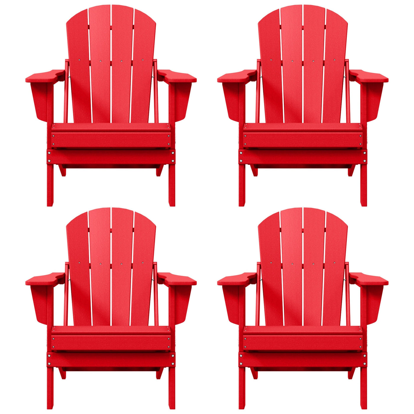 Polytrends Laguna Weather Resistant Outdoor Patio Folding Adirondack Chairs (Set of 4)