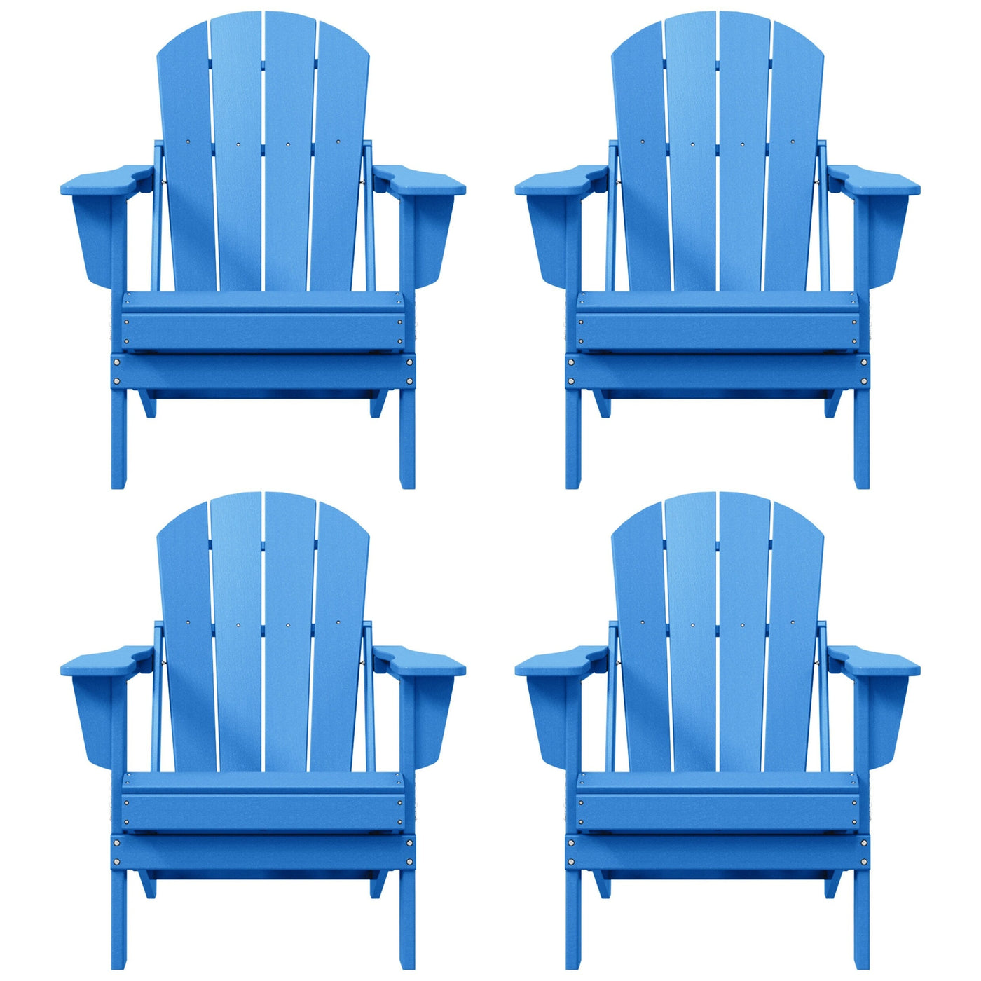 Polytrends Laguna Weather Resistant Outdoor Patio Folding Adirondack Chairs (Set of 4)