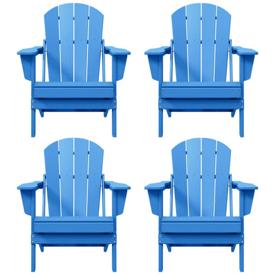Polytrends Laguna Weather Resistant Outdoor Patio Folding Adirondack Chairs (Set of 4)