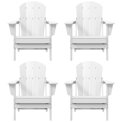 Polytrends Laguna Weather Resistant Outdoor Patio Folding Adirondack Chairs (Set of 4)