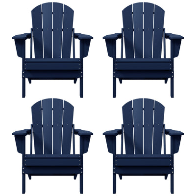 Polytrends Laguna Weather Resistant Outdoor Patio Folding Adirondack Chairs (Set of 4)