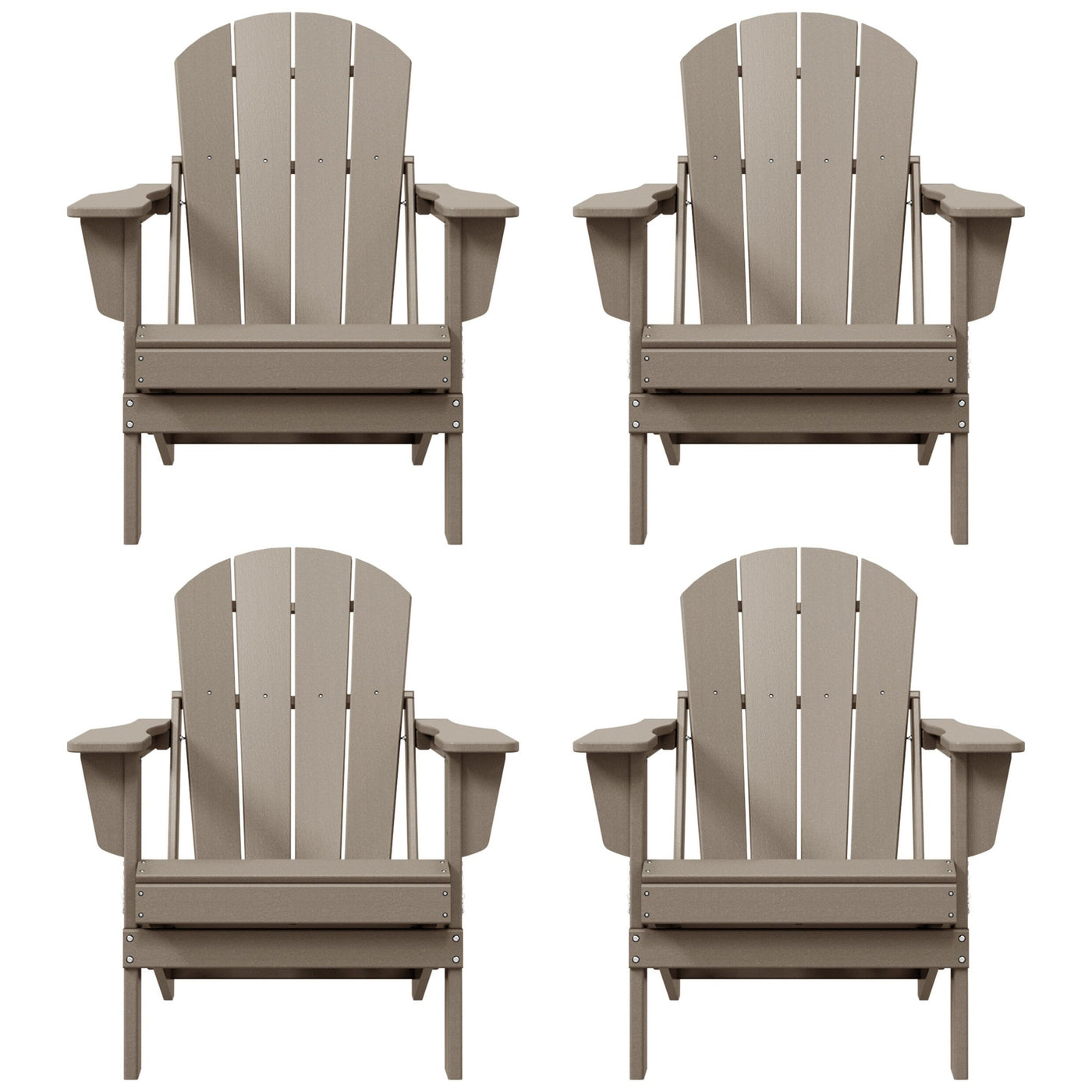 Polytrends Laguna Weather Resistant Outdoor Patio Folding Adirondack Chairs (Set of 4)