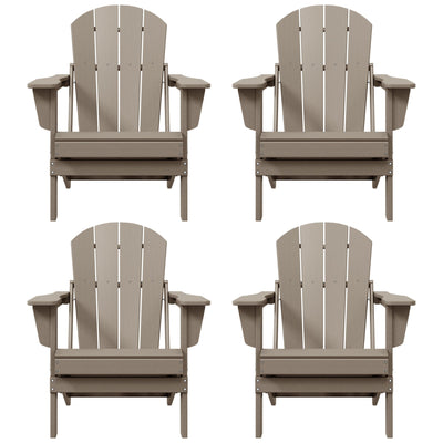 Polytrends Laguna Weather Resistant Outdoor Patio Folding Adirondack Chairs (Set of 4)