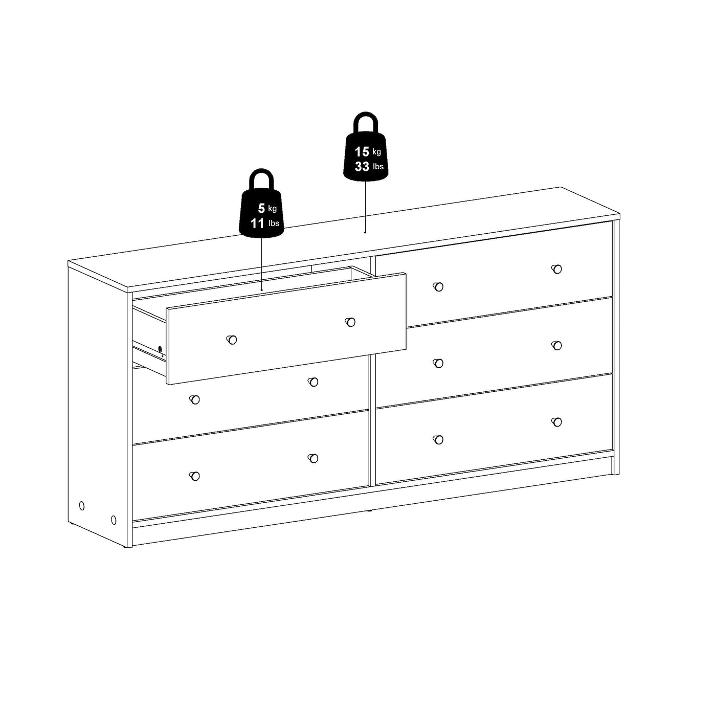 Porch & Den Zoe 6-drawer Double Dresser