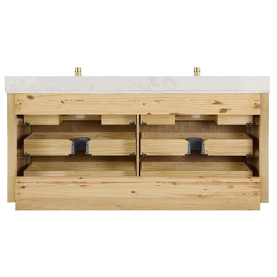 Porto Bath Vanity with White Quartz Stone Top without Mirror