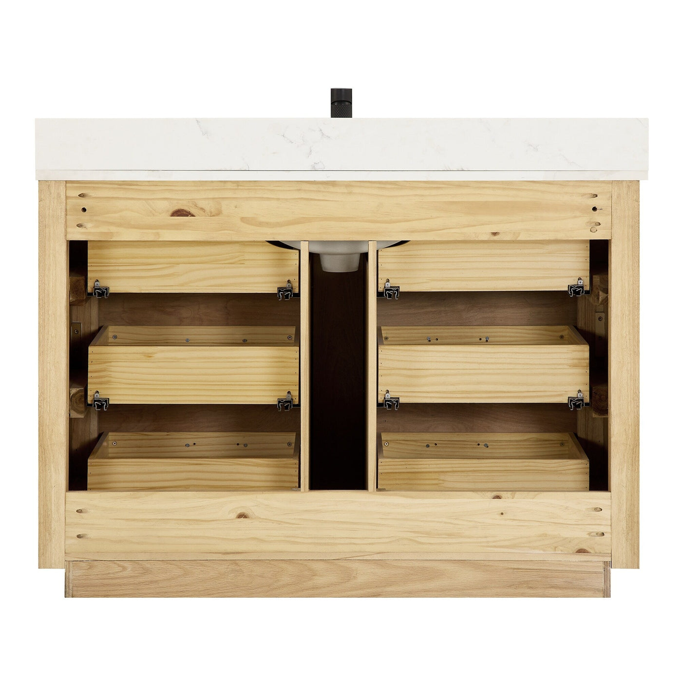 Porto Bath Vanity with White Quartz Stone Top without Mirror