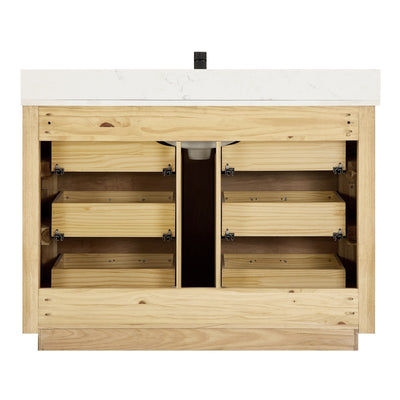 Porto Bath Vanity with White Quartz Stone Top without Mirror