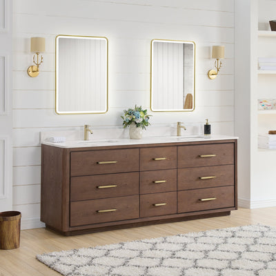 Porto Bath Vanity with White Quartz Stone Top without Mirror