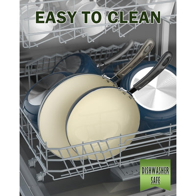 Pots and Pans Set Nonstick, 10-Piece Ceramic Kitchen Cookware Sets, Nonstick Cooking Set with Saucepans